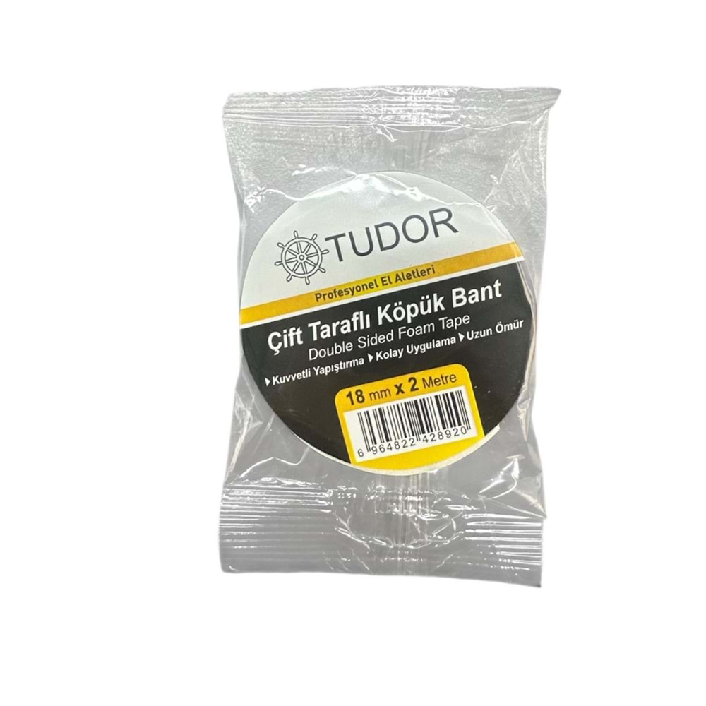 TUDOR ÇİFT TARAFLI KÖPÜK BANT 18MMX2MT