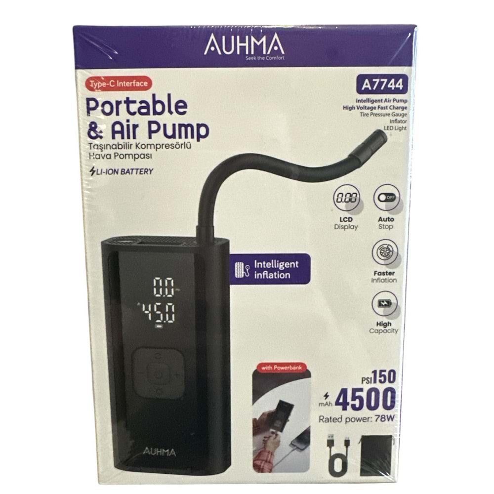 AUHMA TAŞINABİLİR KOMPRESÖRLÜ HAVA POMPASI