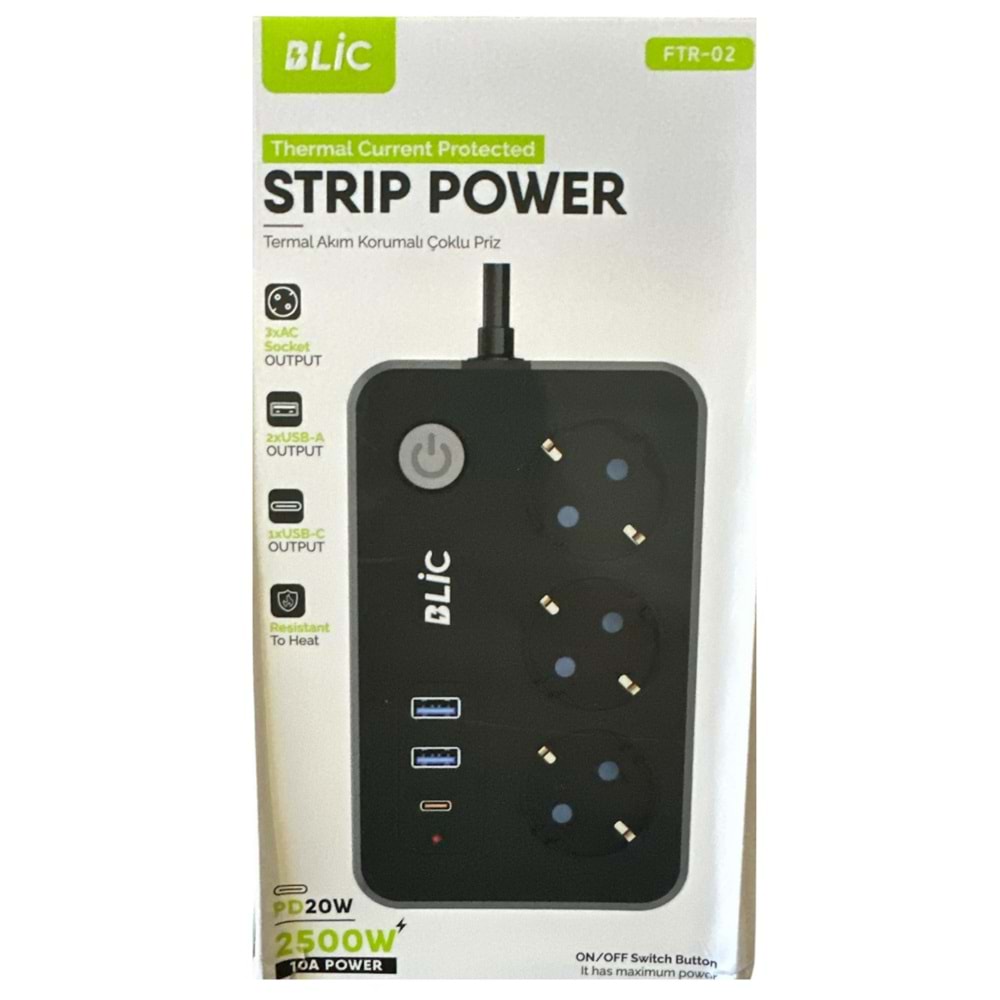 BLİC AKIM KORUMALI ÇOKLU PRİZ