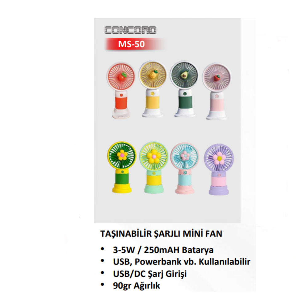 CONCORD MİNİ FAN FLOWER (RENKLİ)