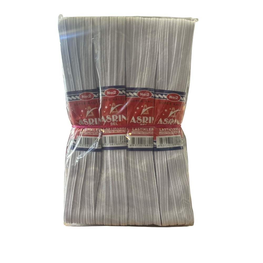 ASRIN BEL LASTİK YASSI (10 MT BEYAZ)