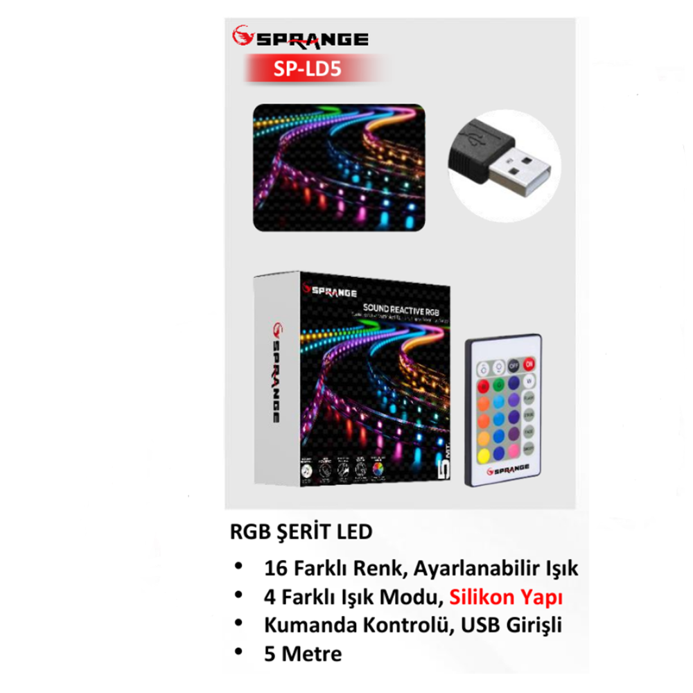 SPRANGE RGB ŞERİT LED 5MT