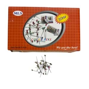 MLS 100 LÜ İRİ BAŞLI MİNELİ RENKLİ TOPLU İĞNE(12)