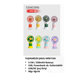CONCORD MİNİ FAN FLOWER (RENKLİ)
