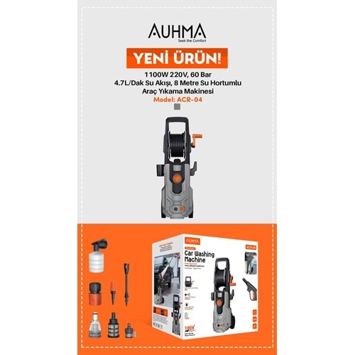 AUHMA 8MT SU HORTUMLU ARAÇ YIKAMA MAKİNESİ