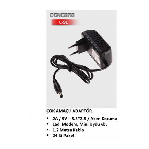 CONCORD 9V 2A (5.5*2.5) ADAPTÖR