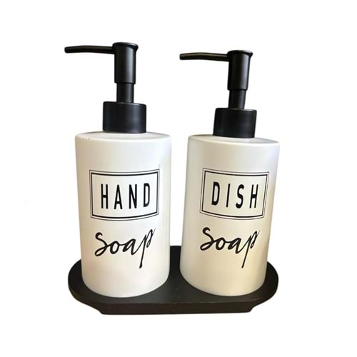 IVORY STANDLI İKİLİ CAM SIVI SABUNLUK 24*