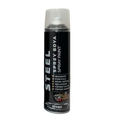 STEEL SPREY MAT SİYAH 200ML BOYA