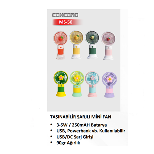 CONCORD MİNİ FAN FLOWER (RENKLİ)