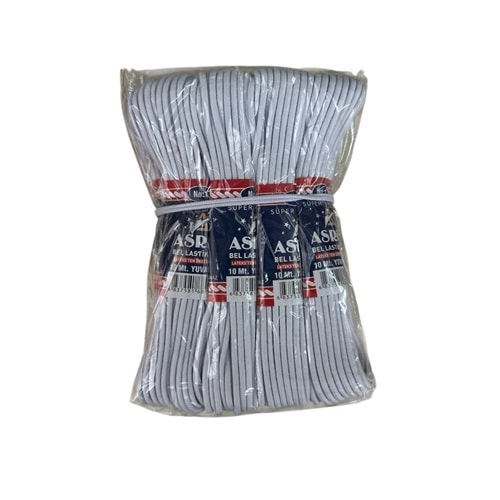 ASRIN BEL LASTİK YUVARLAK (10 MT BEYAZ)