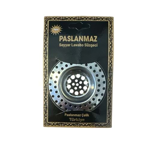 PASLANMAZ SEYYAR LAVABO SÜZGECİ (100)