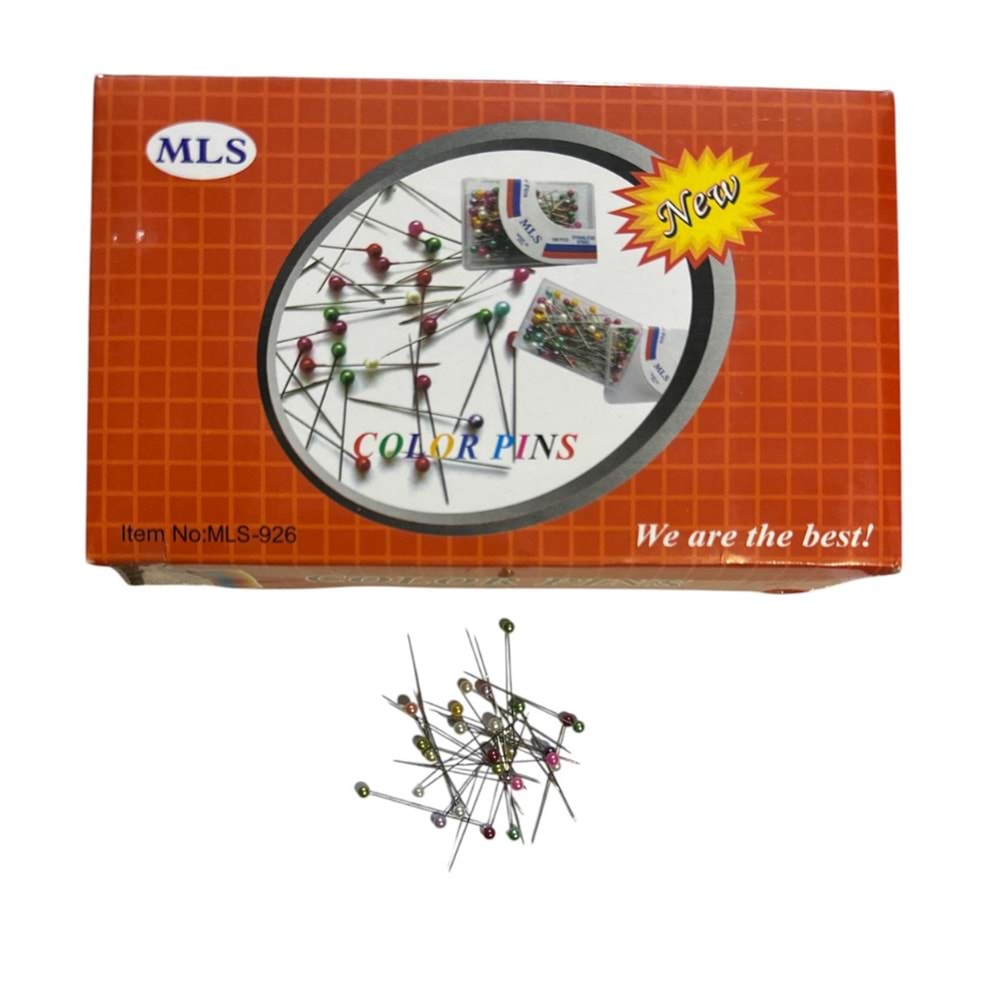 MLS 100 LÜ İRİ BAŞLI MİNELİ RENKLİ TOPLU İĞNE(12)